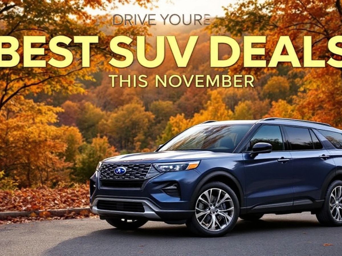 SUV elegante tra foglie autunnali di novembre.
